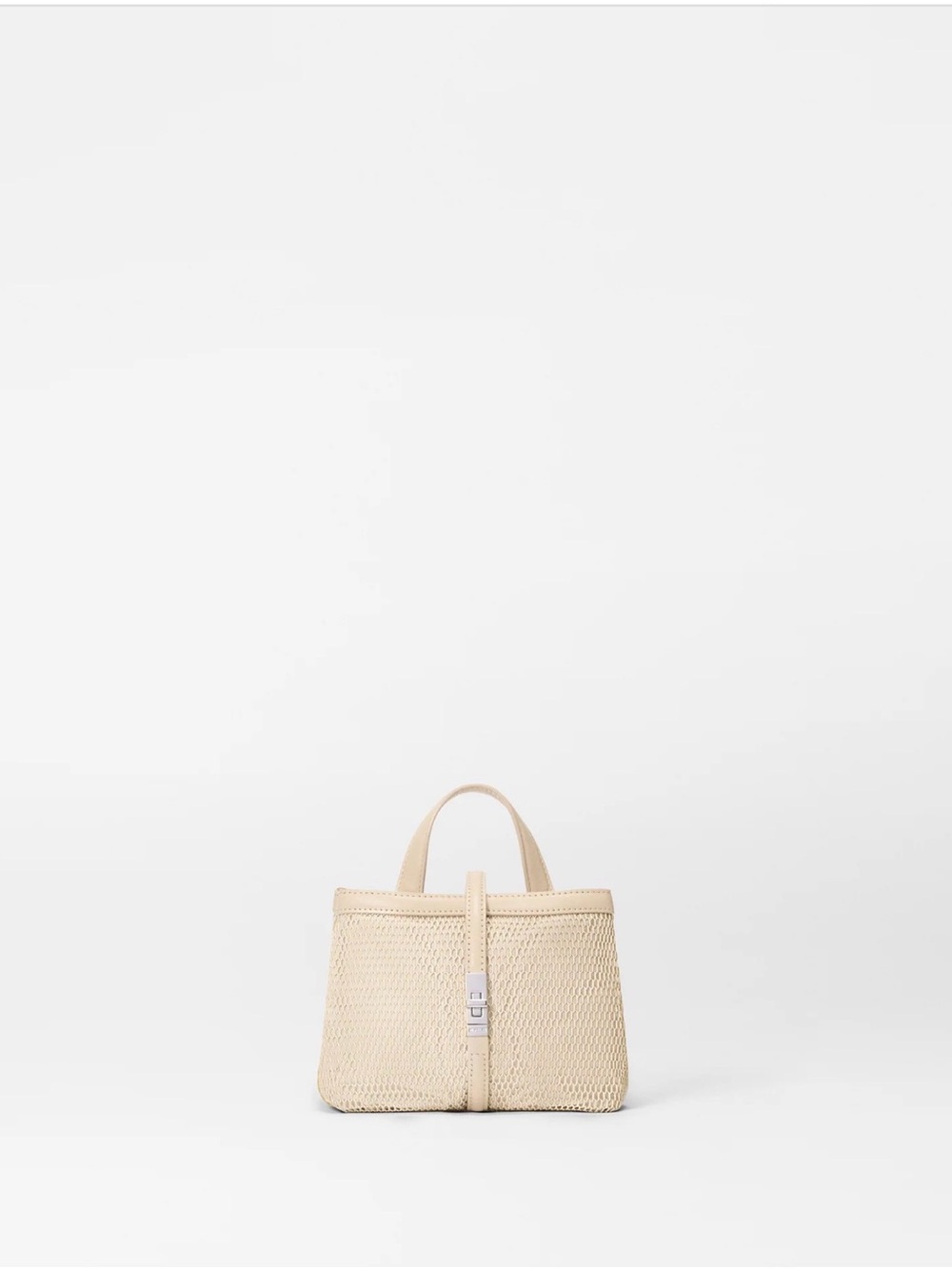 MZ Wallace Beige Woven Mini Top-Handle Bag - Picture 2 of 9